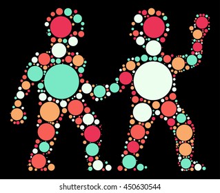 Gemini shape vector design by color point