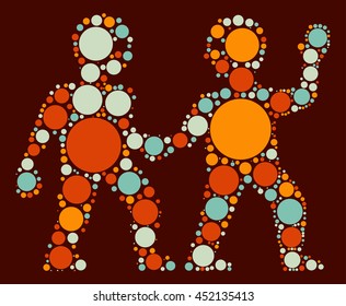 Gemini shape vector design by color point