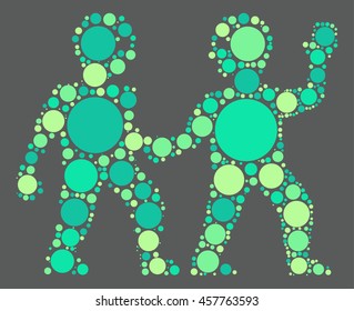 Gemini shape vector design by color point