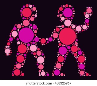 Gemini shape vector design by color point