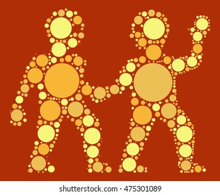 Gemini shape vector design by color point