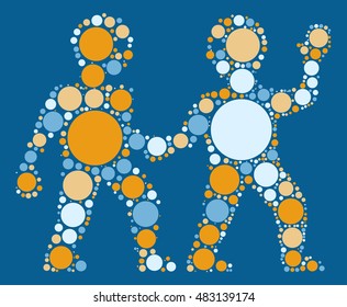 Gemini shape vector design by color point