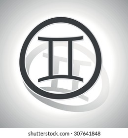 Gemini sign sticker, curved, with outlining and shadow
