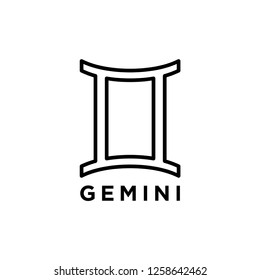 Gemini Sign Zodiac Simple Vector Illustration Stock Vector (Royalty ...