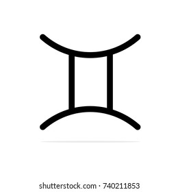 Gemini sign. Zodiac symbol. Flat design. Vector Illustration.