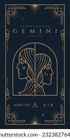 Gemini Signs Symbol Zodiac Illustration