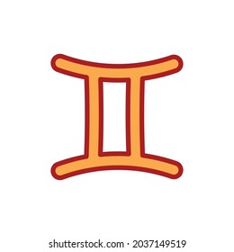 diseño de símbolos gemini sobre blanco