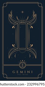Gemini Symbol Zodiac Vintage  Illustration