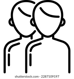 Gemini thin line icon.  Modern vector illustration of astrological sign for horoscope.