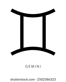 Gemini, third astrological sign of the zodiac, minimalistic twins vector illustration symbol