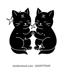 Gemini Twins Zodiac Cats in Astrological Style