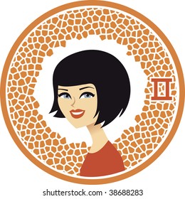 Gemini vector horoscope zodiac