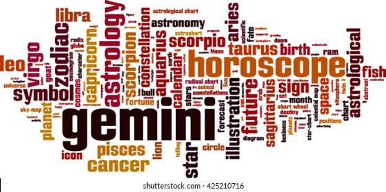 Gemini word cloud concept. Vector illustration