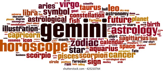Gemini word cloud concept. Vector illustration