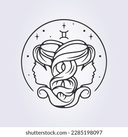 Gemini zodiac Astrologie Horoskop Vektorgrafik Design