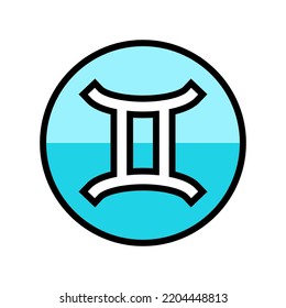 gemini zodiac color icon vector. gemini zodiac sign. isolated symbol illustration