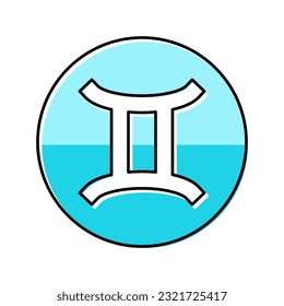 gemini zodiac color icon vector. gemini zodiac sign. isolated symbol illustration