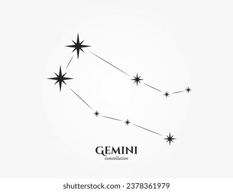 gemini zodiac constellation. astrological and horoscope symbol. isolated vector image