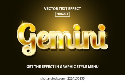 Gemini zodiac editable text effect style