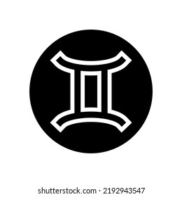 gemini zodiac glyph icon vector. gemini zodiac sign. isolated symbol illustration