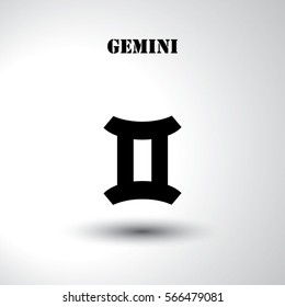 Gemini zodiac horoscope sign flat icon illustration