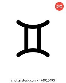 Gemini zodiac Icon Flat Style Isolated Vector Illustration