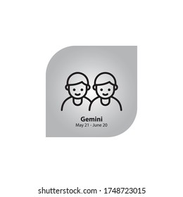 Gemini Zodiac Icon In Trendy Design Vector Eps 10