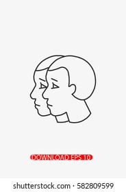 Gemini zodiac icon, Vector