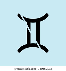 gemini zodiac icon vector