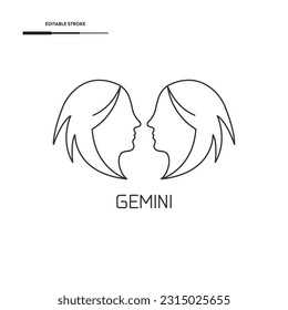 Gemini Zodiac Icon Vektordesign.