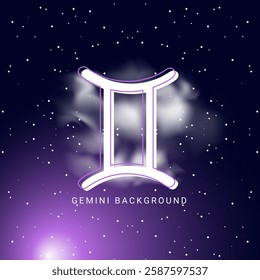 Gemini zodiac. Night sky background. Vector illustration