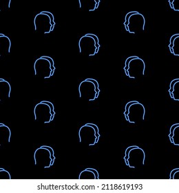 gemini zodiac seamless pattern, bright vector illustration on black background.