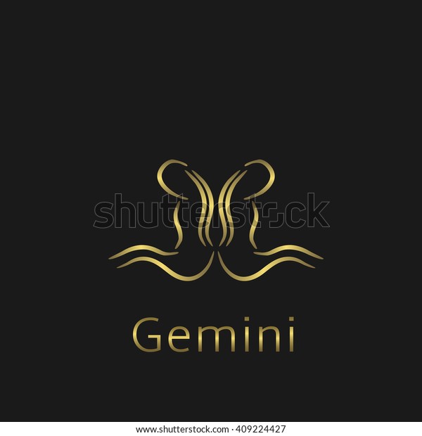 Gemini Zodiac Sign Gemini Abstract Symbol Stock Vector Royalty
