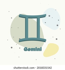 Gemini zodiac sign. Astrological symbol on multicolored background.