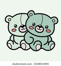 Gemini zodiac sign, astrology horoscope sign, vector illustration of two cute gemini bears, cartoon style