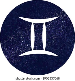 Gemini Zodiac Sign Circle Galaxy