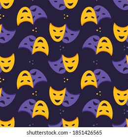 Gemini zodiac sign colorful cartoon style vector seamless pattern background.
