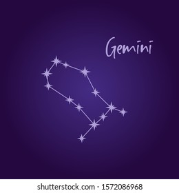Gemini zodiac sign constellation vector illustration