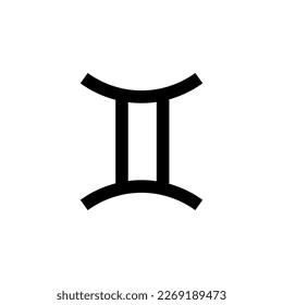 Gemini zodiac sign icon. One of the 12 symbols of astrology. Attribute of a horoscope or cosmos.