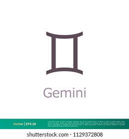 Gemini - Zodiac Sign Icon Vector Logo Template Illustration Design. Vector EPS 10.