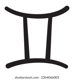 Gemini, zodiac sign icon, Vector simple black outline icon.
