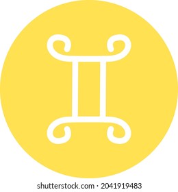 Gemini zodiac sign, illustration, vector, on a white background.