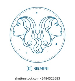 Gemini Zodiac Sign Illustration vector