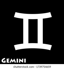 Gemini zodiac sign logo in vector on white background.