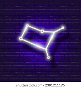 Gemini zodiac sign neon icon. Astrological zodiac signs glowing symbol