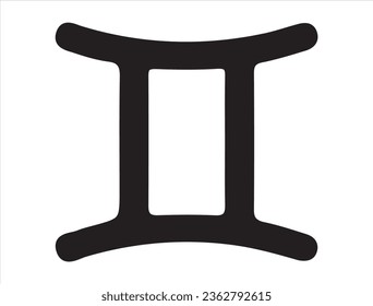 Gemini zodiac sign silhouette vector art
