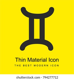 Gemini zodiac sign symbol bright yellow material minimal icon or logo design