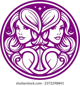 Gemini Zodiac sign vector art