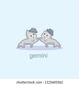 Gemini. Zodiac sign. Vector illustration.