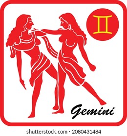 Gemini Zodiac Sign Vector Illustration